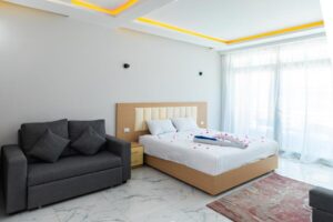 Modern furnished bedroom in Hurghada apartment